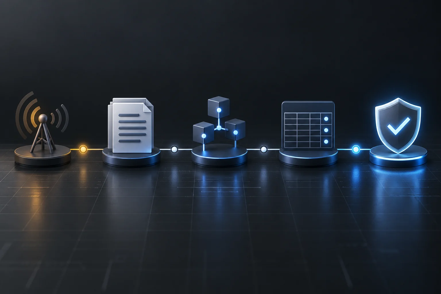 Editorial workflow moving from an unverified community signal through official documentation, API route checks, billing verification, and production approval